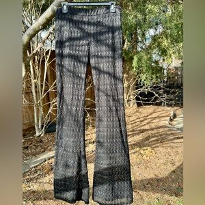 Jo Benbasset Black Lace Flare Sheer Pant Goth Revolve S/M 27/28